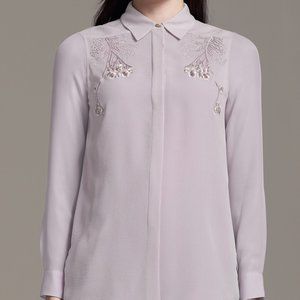 MM. Lafleur Lilac Lagarde Embroider Silk Top Siz L